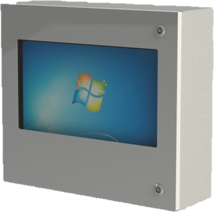 Wall mounted Lockable metal computer enclosure with monitor window